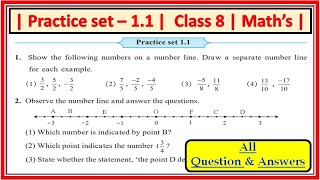 Practice set 11 maths 8th standard  Rational numbers on number line Maharashtra state board std 8 [upl. by Ppik]