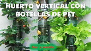 Como realizar un huerto vertical con botellas de Pet fácil y de manera rápida [upl. by Aridaj]