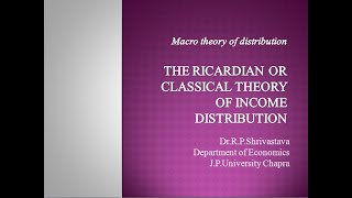 Ricardian Theory of Income DistributionSemester 02Paper VLecture 04 [upl. by Anauj]