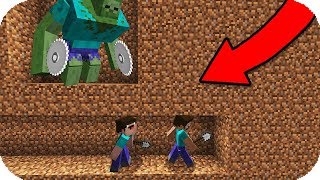 2 NOOB VS BASE SECRETA DE MUTANTES ZOMBIES MINECRAFT TROLL  APOCALIPSIS [upl. by Gagliano696]