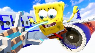 Throwing SPONGEBOB Into Plane Engine  Teardown Mods Gameplay [upl. by Whitten]