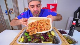 ورق عنب يبرق لذيذ بالشاورما على الطريقة البروزية الشهيرة Yabraq Sarma Dolma with Döner Eating Show [upl. by Herby]