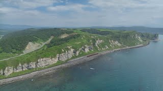 【空撮】国道２２９号 乙部町館浦の岩盤崩壊による通行止め区間 [upl. by Chap]