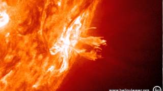 M14 class solar flare  Eruption on sunspot 1564 September 8 2012  SDO AIA 304  Video Vax [upl. by Alodi]