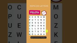 Encuentra la palabra Pelota en esta sopa letra juegodepalabras sopadeletras puzzle adivinanza [upl. by Griseldis586]