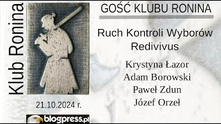 NA ŻYWO Ruch Kontroli Wyborów Redivivus Klub Ronina [upl. by Ylrebme810]