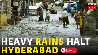 Hyderabad Rain Today News LIVE Schools Shut Today Amid Floods Work From Home For IT Firms  N18L [upl. by Nevs769]