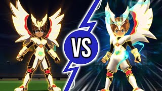 Comparison Anime vs Game  Saikyou Eleven  Chrono Storm Team  All Keshin Armed [upl. by Aracal]