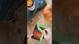 ✨ 🎃 ✨ goldleaf tapepeel pumpkin autumn acrylicpainting [upl. by Cuttler177]