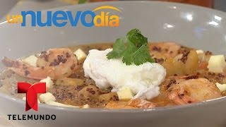 Recetas de cocina Chupe de Camarones y Quinoa  Un Nuevo Día  Telemundo [upl. by Waite]