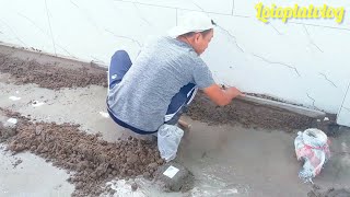 Technique of screeding bathroom floor with fastdrying mortar [upl. by Ilatfan]