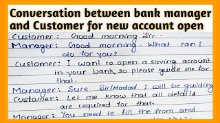 Conversation between bank manager and Customer for new account apen l Dialogue between bank manager [upl. by Semadar91]