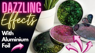 Dazzling Resin Coasters with Aluminium Foil [upl. by Acquah]