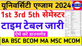 Ba Bsc Bcom Exam Time Table 2024 जारीBa 1st Semester Exam Date 2024Ba Bsc Bcom Time Table 2024 [upl. by Eiduj]