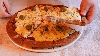 🔰 PIZZA SIN GLUTEN con harina de TRIGO SARRACENO 100 integral [upl. by Ahseikan]