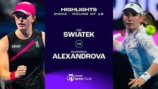 Iga Swiatek vs Ekaterina Alexandrova  2024 Doha Round of 16  WTA Match Highlights [upl. by Azila]