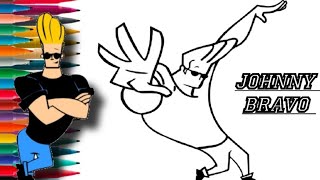 Johnny Bravo drawing 🎨🖌️  Cartoon Network UK cartoon  Colouring 🌈✨ craft [upl. by Damaris]