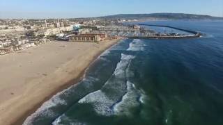 Redondo Beach amp Hermosa Beach Drone Aerial View  DJI Phantom 3  Los Angeles County CA [upl. by Suqram]