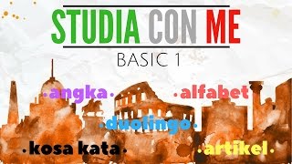 BELAJAR BAHASA ITALIA  DUOLINGO BASIC 1  STUDIA CON ME 1 [upl. by Gurtner]