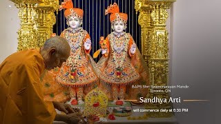 26NOV2024  LIVE Sandhya Arti  BAPS Shri Swaminarayan Mandir  Toronto Canada [upl. by Esir]