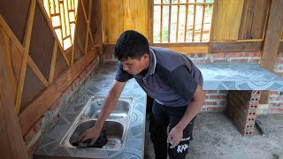 Modern Kitchen Countertop and Sink Finishing  Family Farm [upl. by Oriaj]