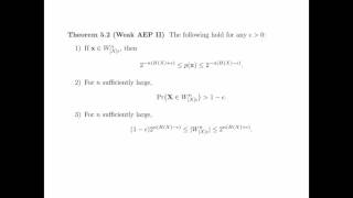 Chapter 5 Weak Typicality  Section 51 The Weak AEP [upl. by Ducan]