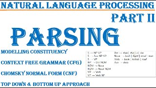 Part 2 NLP Parsers Modelling Constituency CFG Chomsky Normal Form CNF Top down amp Bottom Up [upl. by Sesom]