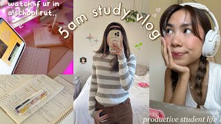 5AM STUDY VLOG ⏰ studying for exams realistic student days in my life amp future teacher projects [upl. by Clippard977]