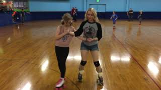 Teaching my daughter new routine with Rhythmic roller skate dance steps [upl. by Aihtnys]