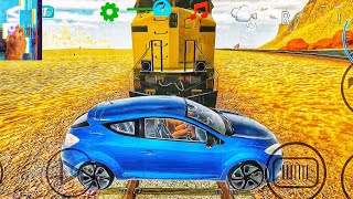 Exciting Train Collision with Car in an Android Game [upl. by Nylodnarb392]