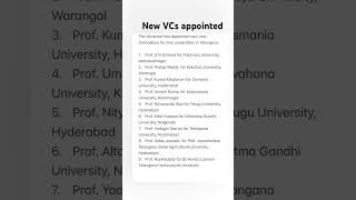 Vice Chancellors appointed for nine universities in Telangana [upl. by Oirottiv25]