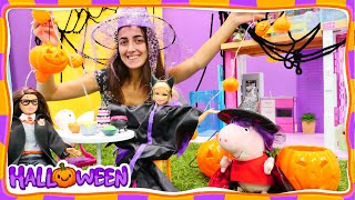 Sevcanın Cadılar Bayramı partisi için hazırlığı Barbie Dream House Barbie videoları [upl. by Adnwahsat]