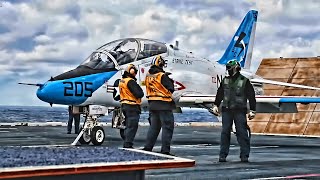 T45 Goshawk • USS Gerald R Ford Flight Deck Operations [upl. by Silvano]