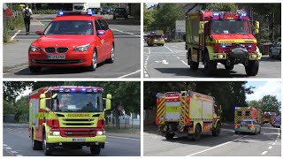 Warten an der Bahnschranke  Einsatzfahrten von BFFF amp Polizei Ratingen am 17072018 [upl. by Leksehc277]