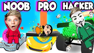 NOOB vs PRO vs HACKER In CRASH MASTER 3D SECRET VEHICLES UNLOCKED Prezley [upl. by Ymme]