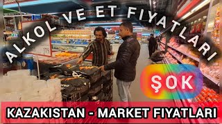 Kazakistan Market fiyatları Alkol ve et fiyatları şok edici Almaty  Kazakhstan [upl. by Georgina]