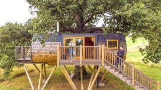 TINY TREE HOUSE CABIN TOUR [upl. by Stephanus]