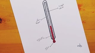 رسم المحرار 1  مقياس الحرارة  drawing of thermometer  clinical thermometer drawing [upl. by Adia]