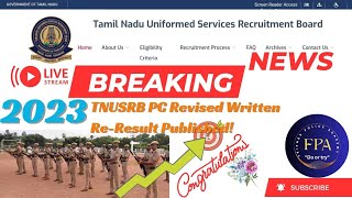 💥TNUSRB PC Revised Written ReResult💥 [upl. by Aniwde353]