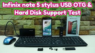 Infinix note 5 stylus USB OTG amp Hard Disk Support Test Hindi [upl. by Enelime]