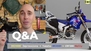 🦄 WR300R Coming  DRZ400E 1st Impressions  300 Rally vs 250 Rally  Bike Banter [upl. by Ragas]