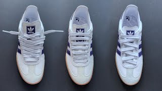 HOW TO COOL LACE UP ADIDAS SAMBA 3 WAYS [upl. by Eatnoj]