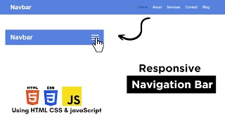 Responsive Navigation Bar With HTML CSS amp JavaScript [upl. by Airod]