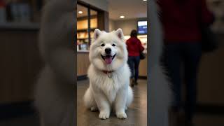 The Fluffy Bank Manager Who Won Everyone’s Hearts dogbreeds ai dog samoyed puppy pups trend [upl. by Nonahs]