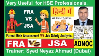 ADNOC Difference between FRA Formal Risk Assessment amp JSA Job Safety Analysis adnoc risk [upl. by Alphonse]