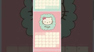 Calendario 2025 Hello Kitty pdf imprimible DIY ideas he hellokitty diseño calendar planner [upl. by Kitarp68]