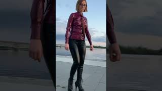 Latex shirt with leather leggings and shoes [upl. by Doug]