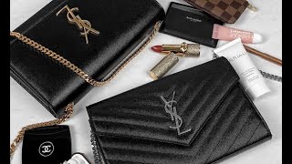 YSL Saint Laurent Bag Comparison  Kate and WOC  What Fits Inside [upl. by Aitekram543]