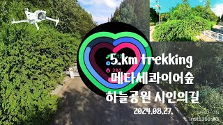 4KUHD trekking on Metasequoia forest 65km 하늘공원 시인의길 산채기록 20240827 [upl. by Jackson]