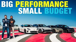 PERFORMANCE CAR CHALLENGE Hyundai Elantra N vs Mazda MX5 Miata vs Honda Civic Si vs Subaru BRZ [upl. by Idnyl]